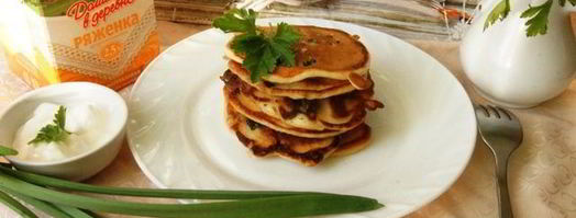 блинчики на ряженке с куриным припеком. Шаг 8