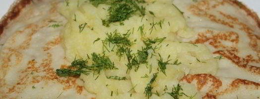 блинчики с картофелем и форелью. Шаг 7