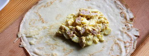 блинчики с ветчиной и яйцом. Шаг 11