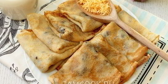 Блины с грибным припеком