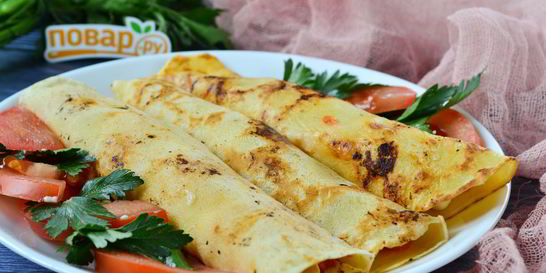 Блины с помидорами