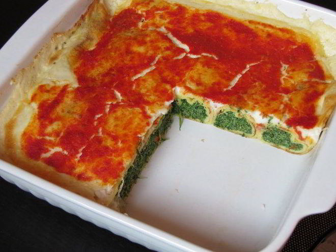 Рецепт флорентийских блинчиков с рикоттой и шпинатом