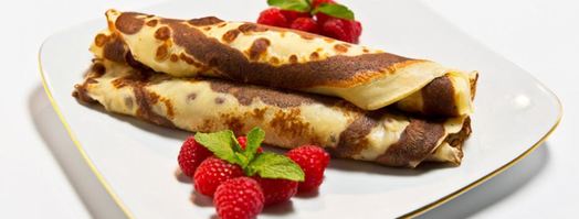 полосатые блинчики с шоколадной начинкой. Шаг 6