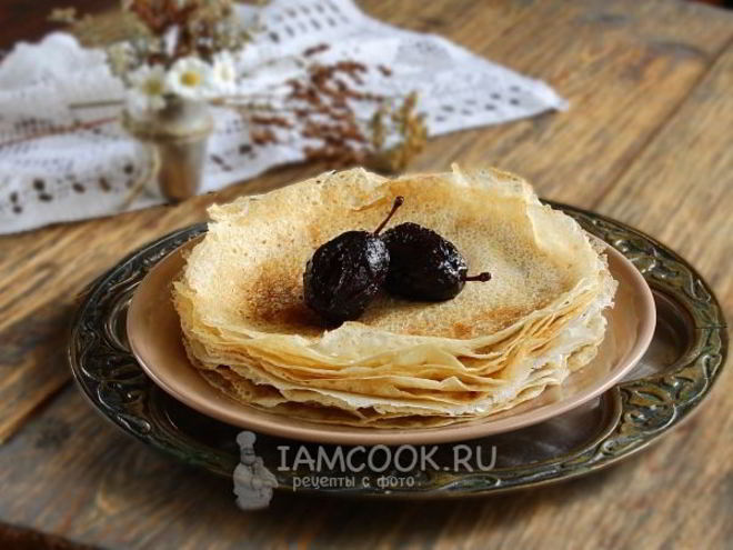 Рецепт постных блинов на минералке