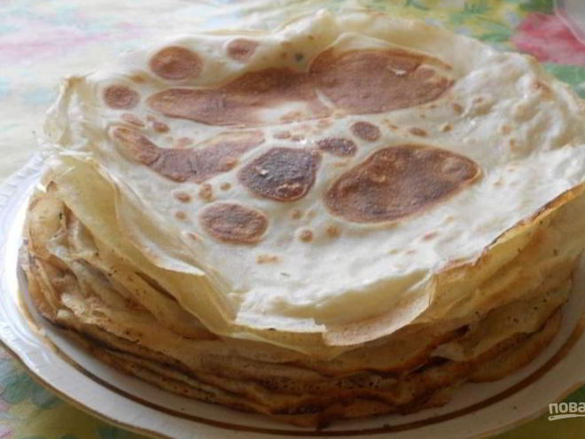 Рецепт простых блинов на воде