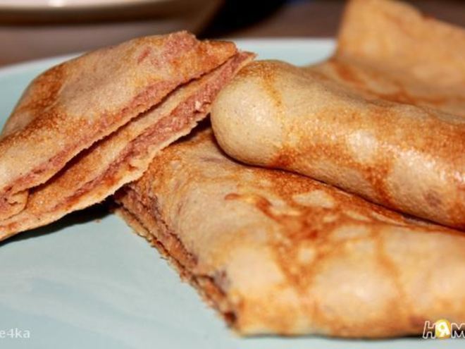 Рецепт ржаных блинов с ореховой пастой