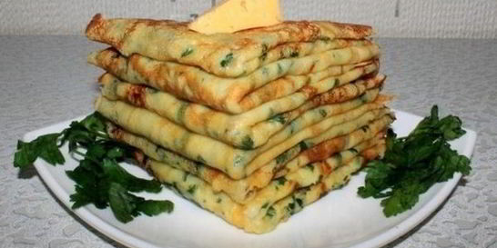 Сырные блинчики с петрушкой и чесноком