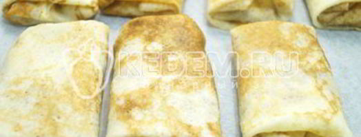 запеченные блины с курицей и грибами. Шаг 13