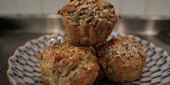 Булочки с семечками и зеленью