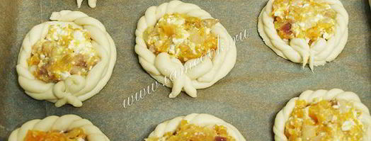 ватрушки с творожной начинкой из тыквы и яблок. Шаг 7