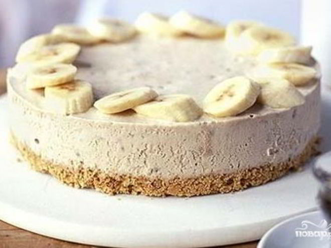 Рецепт бананового чизкейка без выпечки