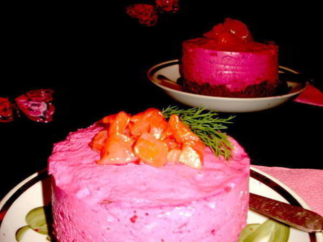 Рецепт свекольного чизкейка с форелью