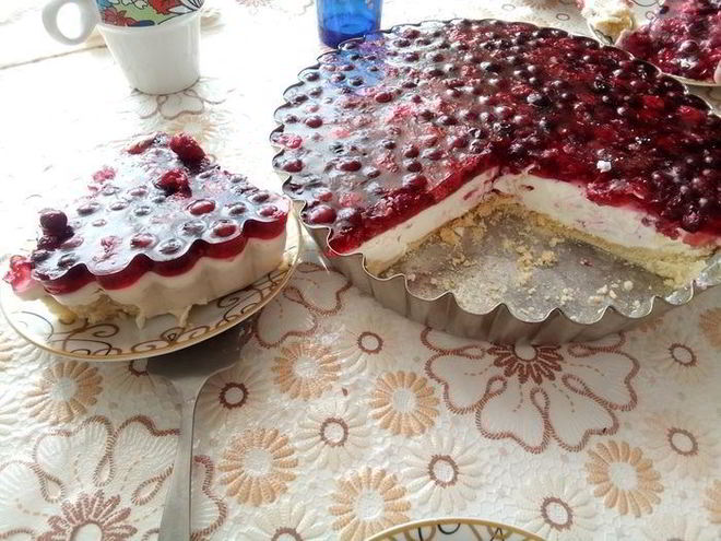 Рецепт творожно-ягодного чизкейк