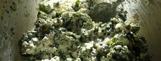 греческая выпечка с сыром, шпинатом и грибами. Шаг 4