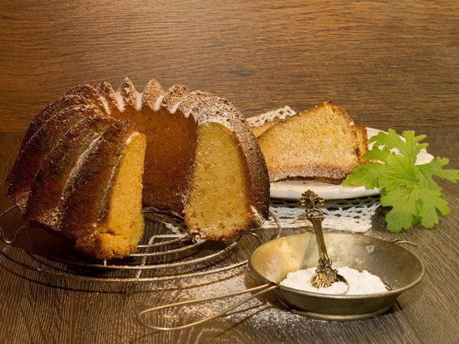 Рецепт греческого масляного кекса с ароматом герани