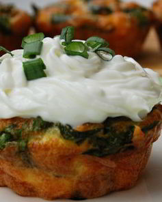 Капкейки со шпинатом, курицей и сыром