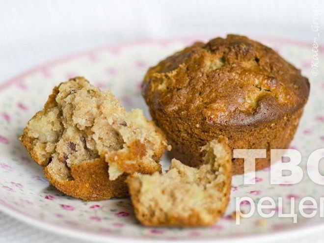 Рецепт кексов из цельнозерновой муки с яблоками и пеканом