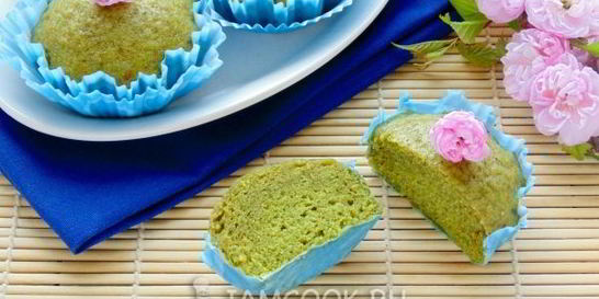 Кексы с зеленым чаем