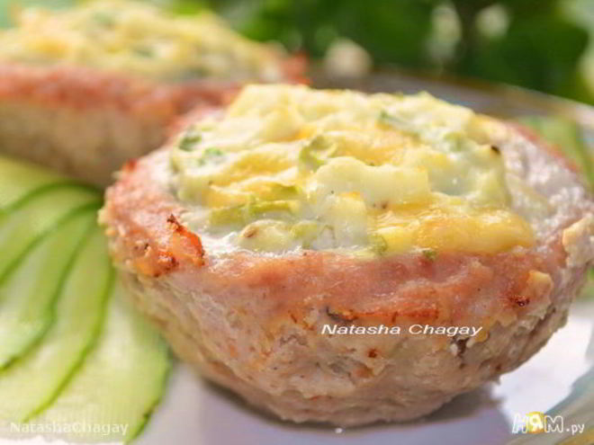 Рецепт мясных кексов с начинкой