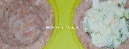 мясные кексы с начинкой. Шаг 4