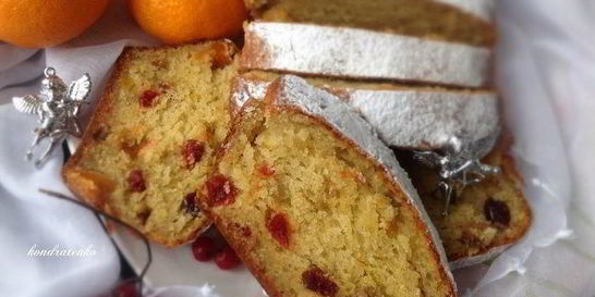 Рождественский творожный кекс с сухофруктами и апельсиновым ароматом