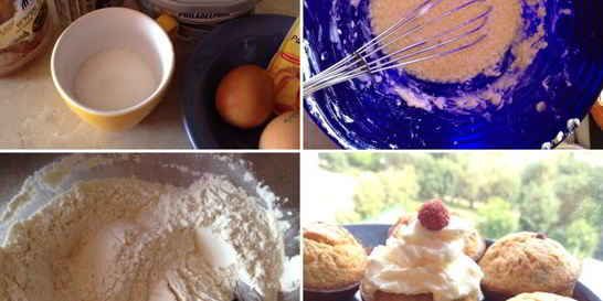 Земляничные капкейки с кремом из филадельфии