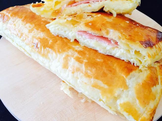 Рецепт слоеного хачапури с ветчиной