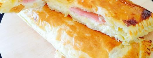 слоеный хачапури с ветчиной. Шаг 7