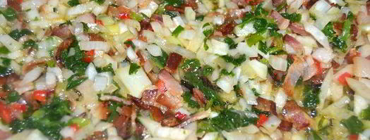 хлеб из пшенично-ржаного теста с беконом и луком. Шаг 14