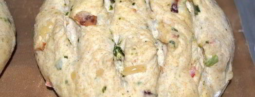 хлеб из пшенично-ржаного теста с беконом и луком. Шаг 16