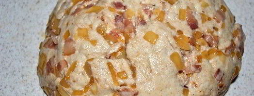 хлеб из пшенично-ржаного теста с беконом и луком. Шаг 6