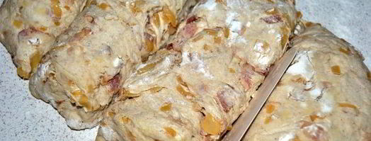 хлеб из пшенично-ржаного теста с беконом и луком. Шаг 8