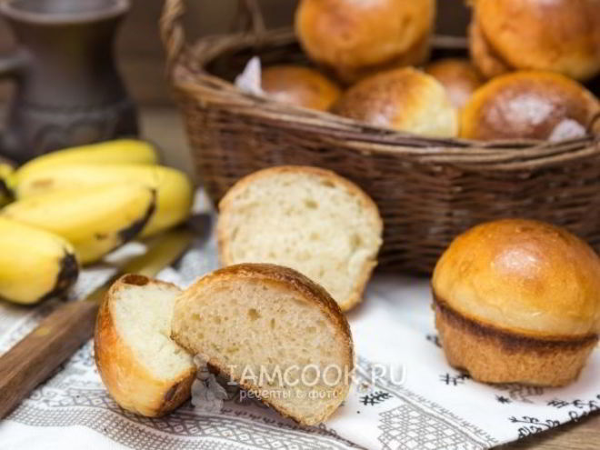 Рецепт порционного бананового хлеба на сухих дрожжах