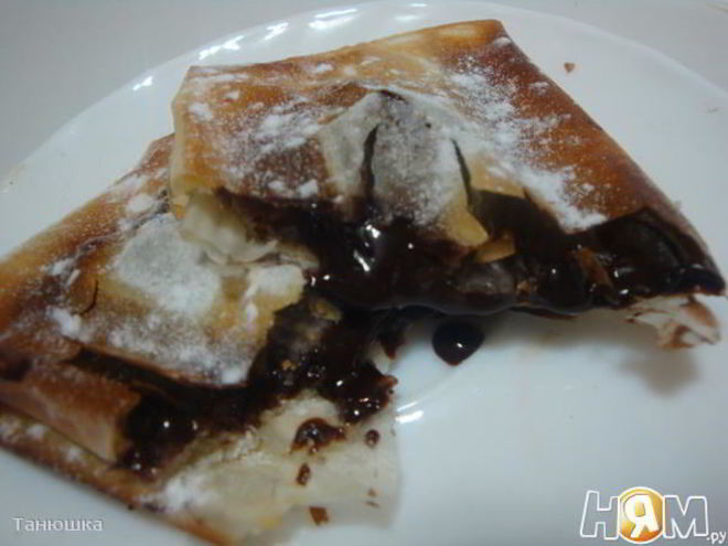 Рецепт хрустящих конвертиков с шоколадом