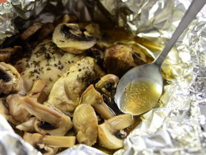 Рецепт конвертиков с курицей и грибами