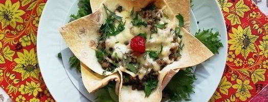 греча с печенью в корзинке из лаваша. Шаг 12