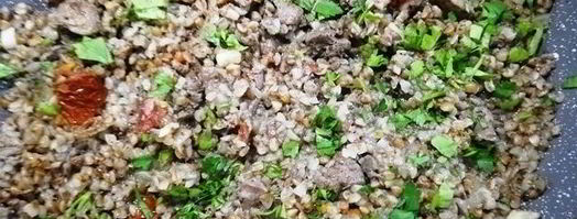 греча с печенью в корзинке из лаваша. Шаг 7