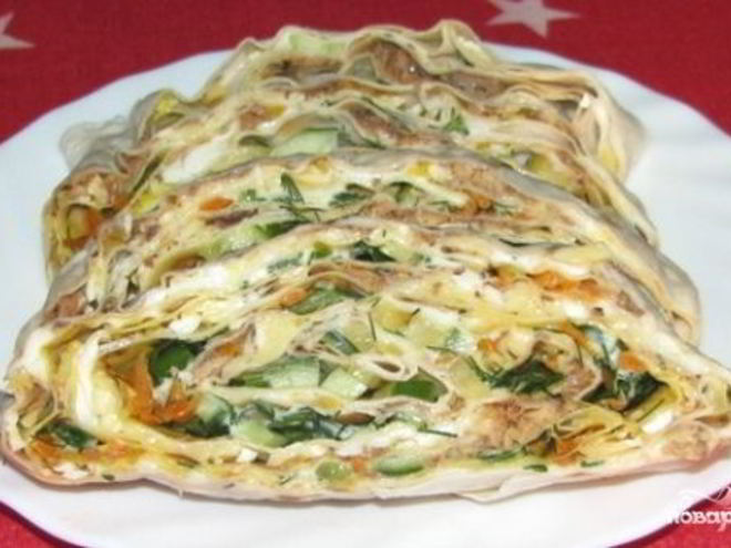Рецепт лаваша с консервой