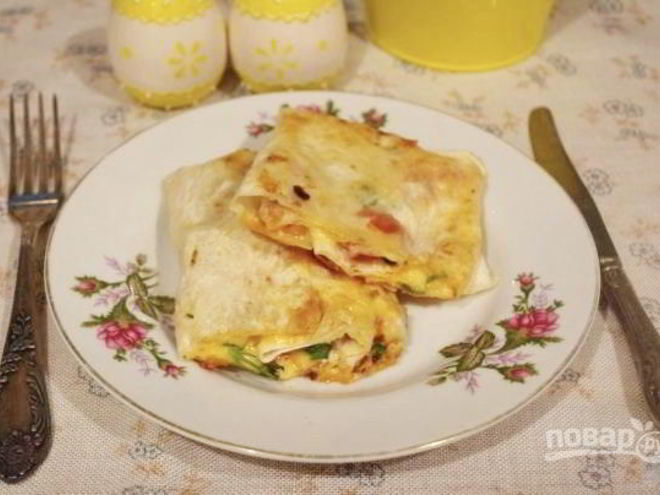 Рецепт лаваша с начинкой, жаренный на сковороде