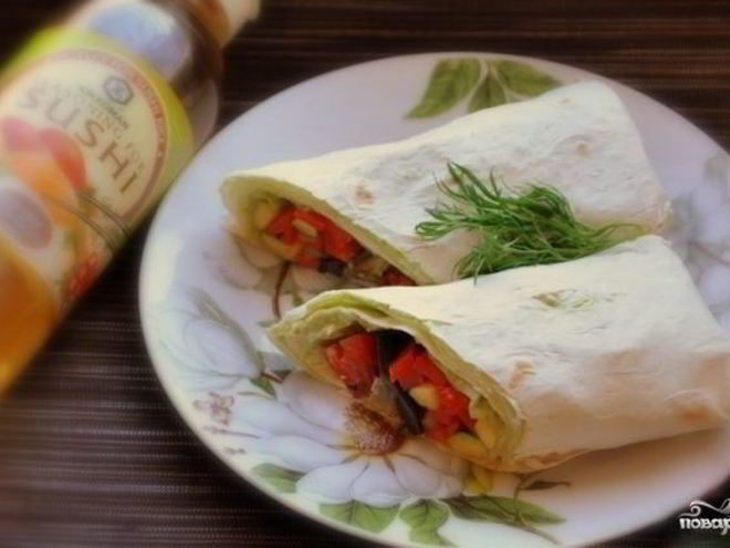 Рецепт лаваша с овощной начинкой