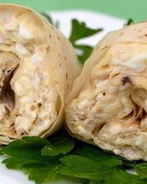 Лаваш с плавленым сыром и яйцом