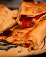 Лаваш с сулугуни и кинзой