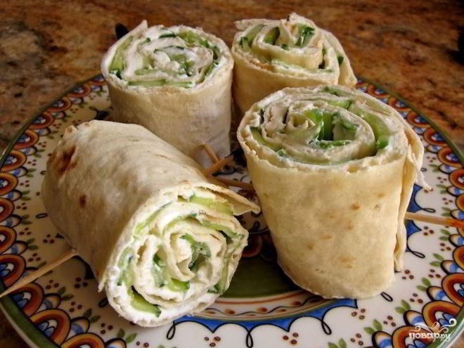 Рецепт лаваша с сыром и зеленью