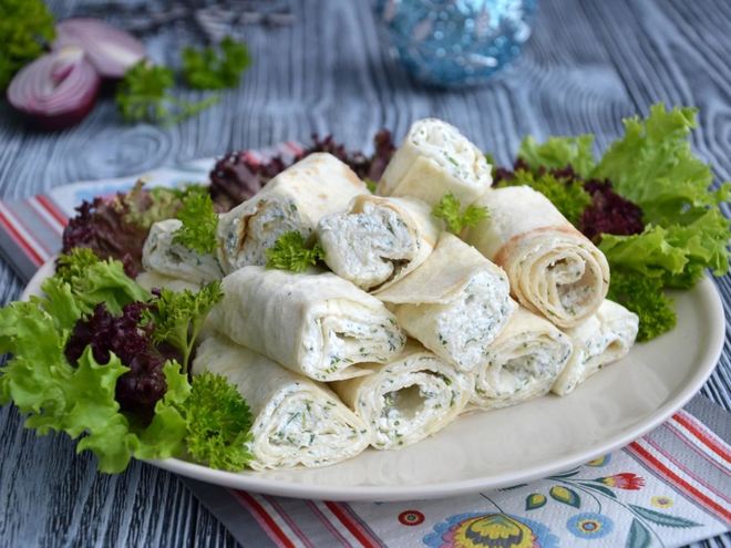 Рецепт лаваша с творогом и зеленью быстро и вкусно