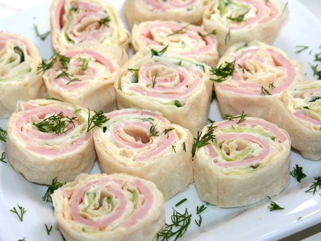 Рецепт лаваша с ветчиной