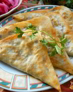 Треугольнички из лаваша с картофелем и грибами