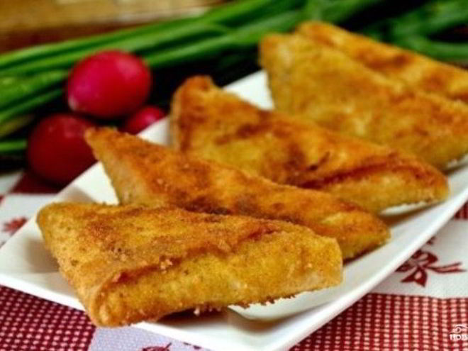 Рецепт треугольников из лаваша с сыром