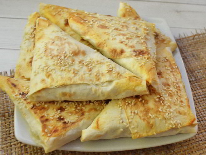 Рецепт треугольников из лаваша с творогом