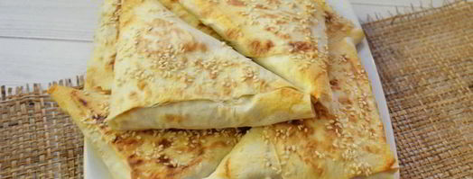 треугольники из лаваша с творогом. Шаг 8