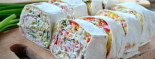 закуска из лаваша с крабовыми палочками. Шаг 7